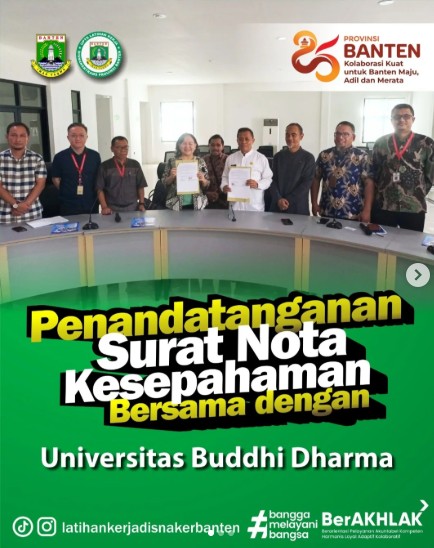 MoU Dengan UPTD Latihan Kerja Disnakertrans Provinsi Banten