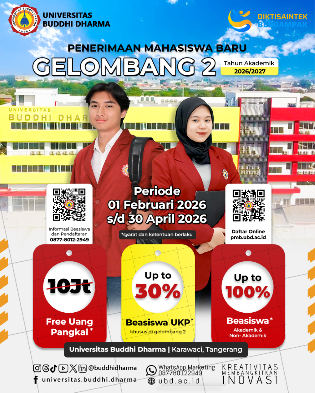 Gelombang 2 Pendaftaran Mahasiswa Baru Tahun Akademik 2026/2027