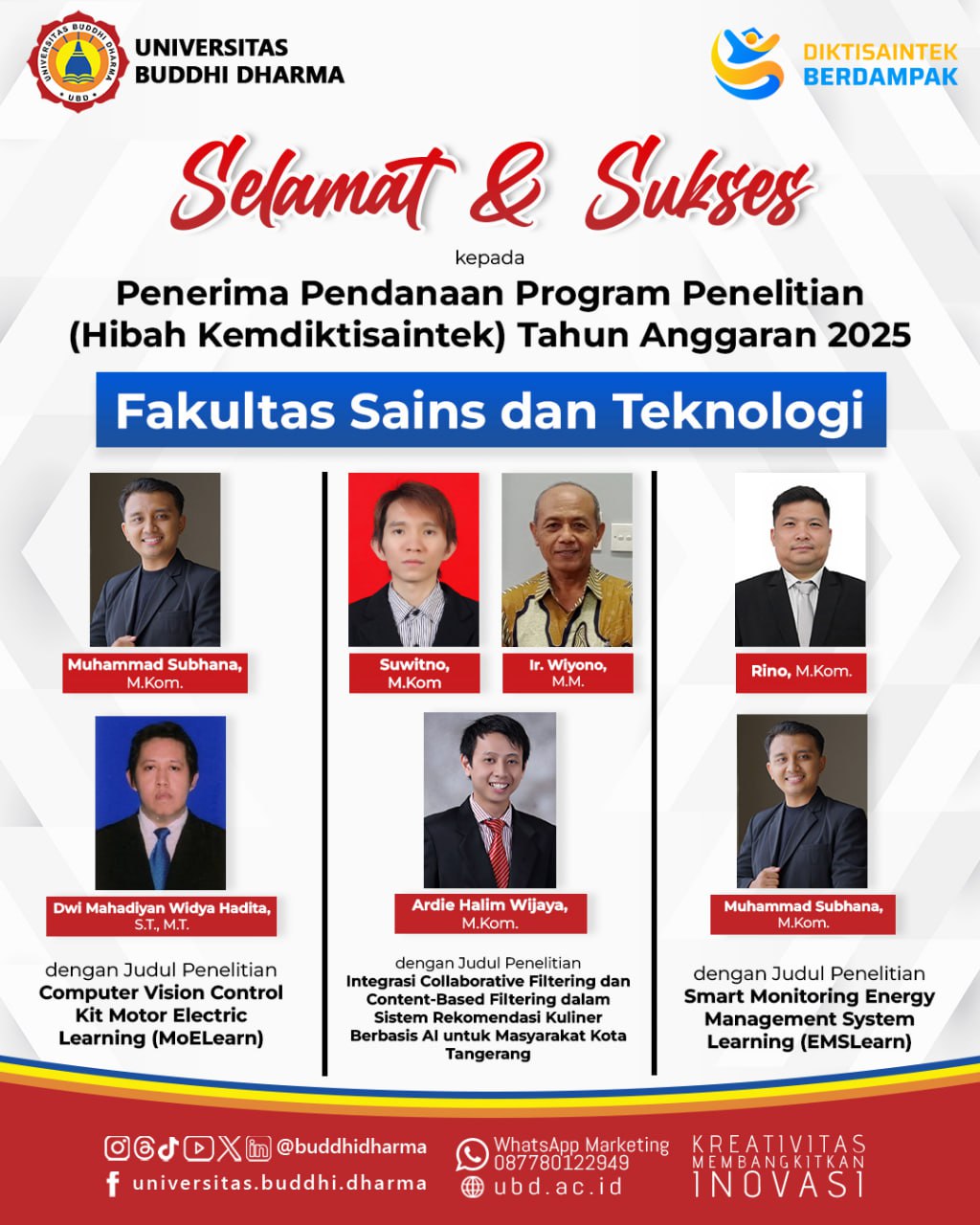 Hibah Kemdiktisaintek Fakultas Sains dan Teknologi