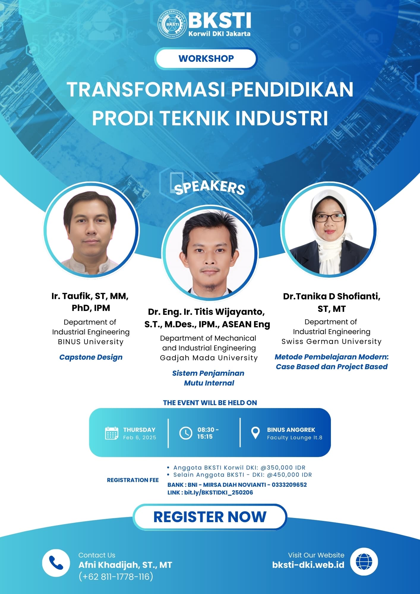 Workshop BKSTI "Transformasi Pendidikan Prodi Teknik Industri"