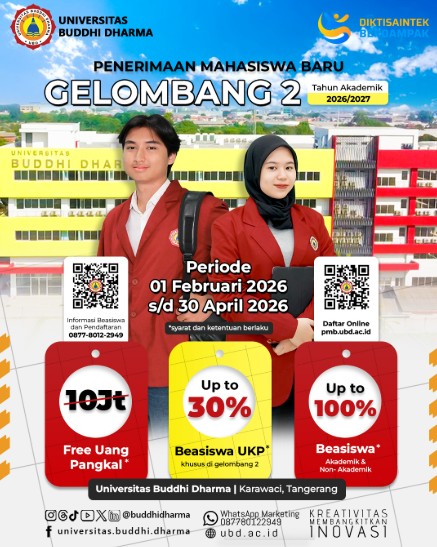 Penerimaan Mahasiswa Universitas Buddhi Dharma Gelombang 2