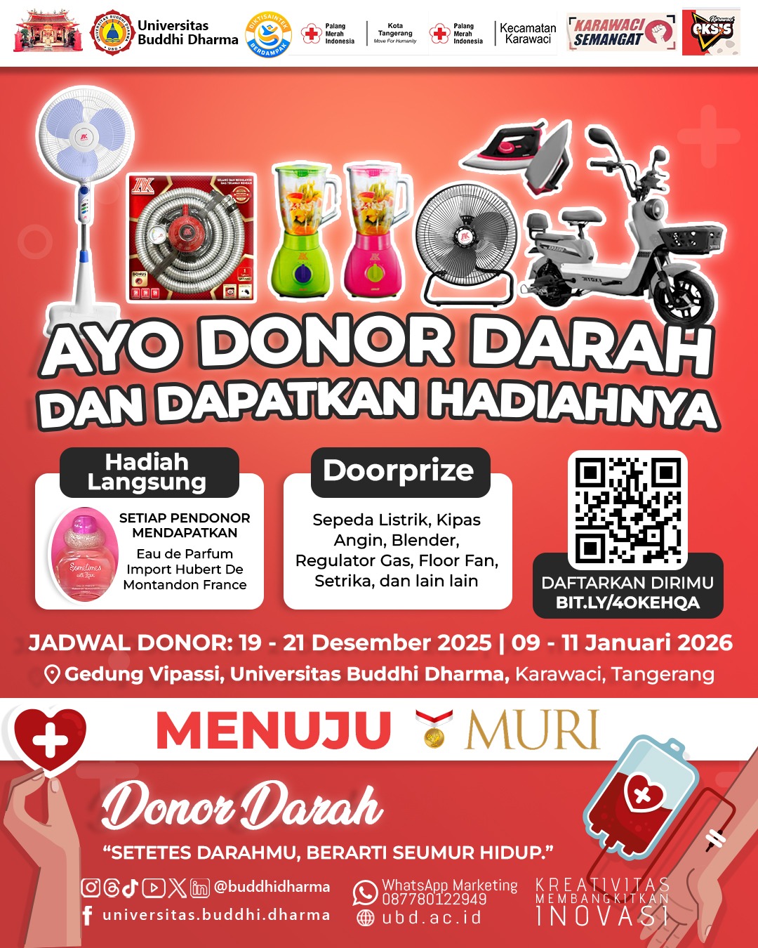 Donor Darah Menyambut Dies Natalis Perguruan Tinggi ke 31 Universitas Buddhi Dharma