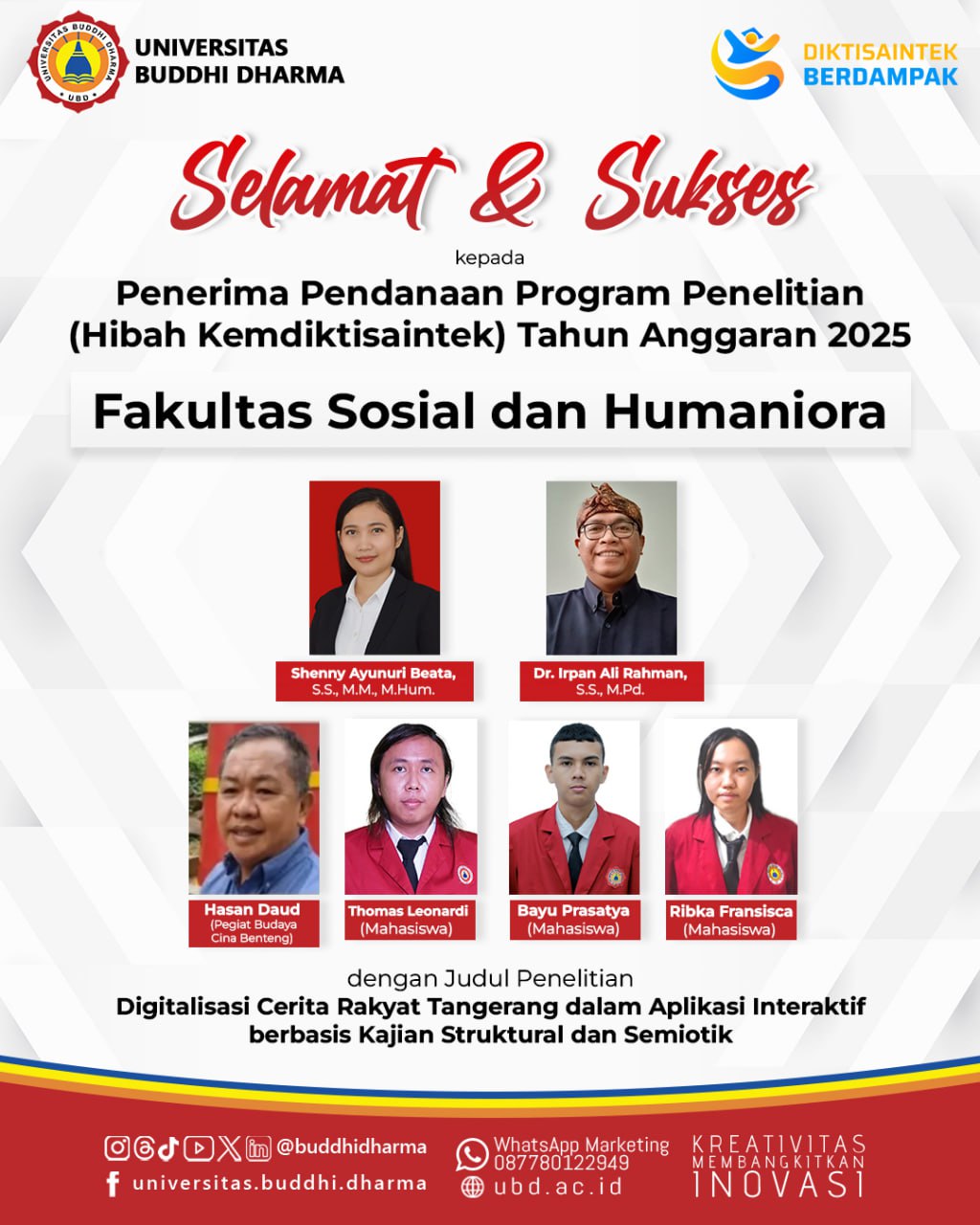 Hibah Kemdiktisaintek FakultasSosial dan Humaniora
