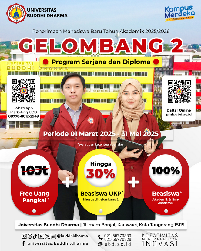 Pendaftaran Mahasiswa Baru Tahun Akademik GELOMBANG DUA