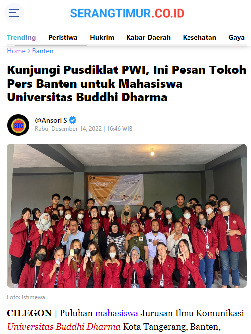 Kunjungi Pusdiklat PWI, Ini Pesan Tokoh Pers Banten untuk Mahasiswa UBD