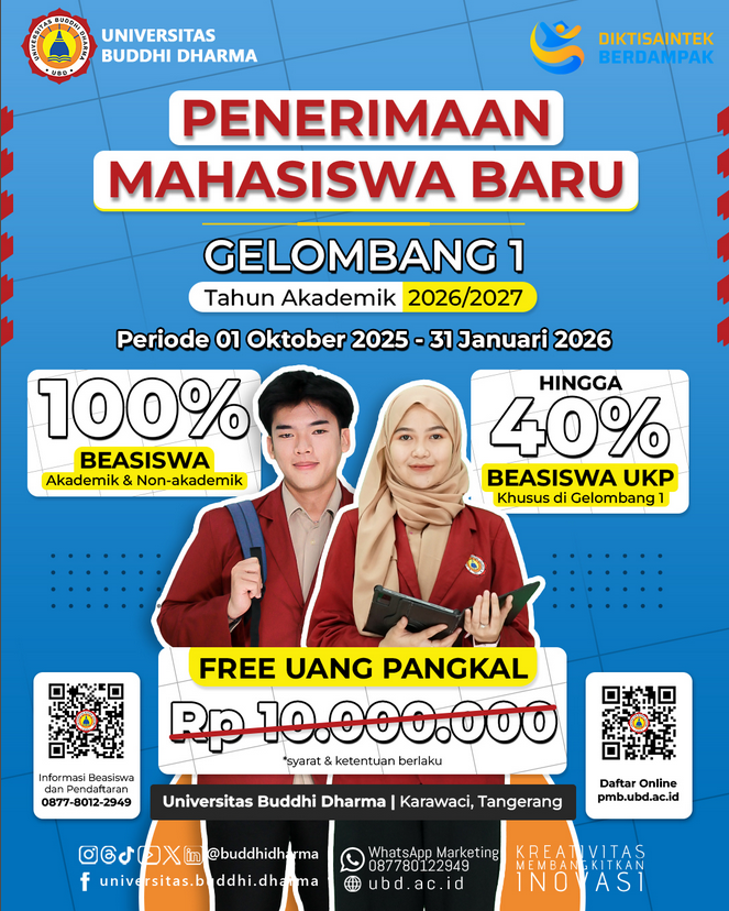 Gelombang 1 Pendaftaran Mahasiswa Baru Tahun Akademik 2026/2027