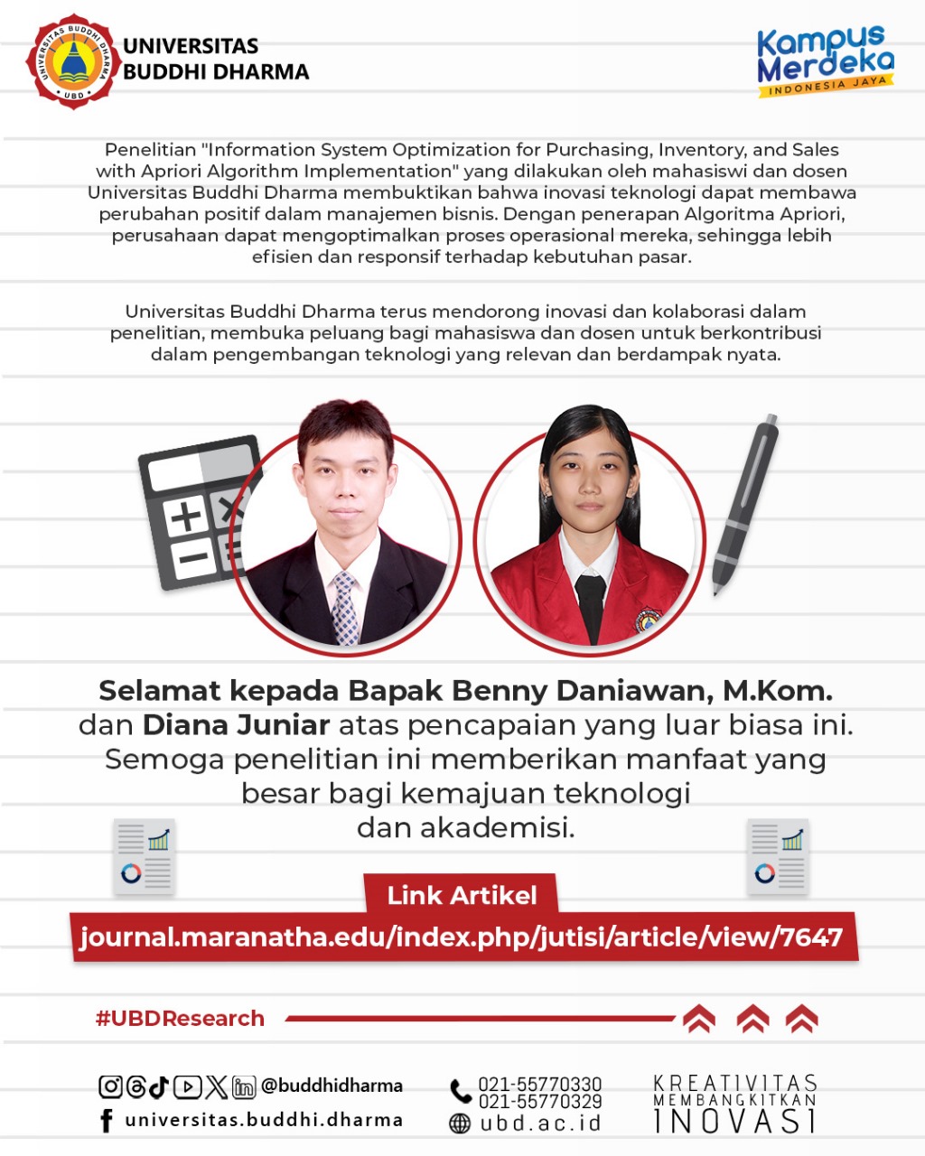 Artikel di Jurnal MARANATHA Dosen dan Mahasiswa Sistem Informasi