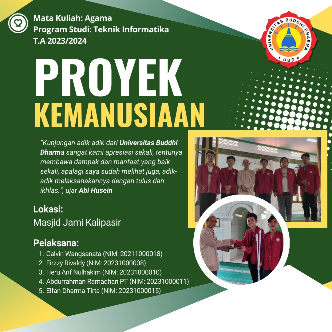 Proyek Kemanusiaan Mata Kuliah Agama di Masjid Jami Kalipasir