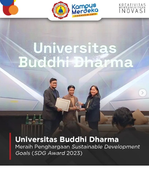 UNIVERSITAS BUDDHI DHARMA MERAIH PENGHARGAAN SUSTAINABLE DEVELOPMENT GOAL AWARD 2023